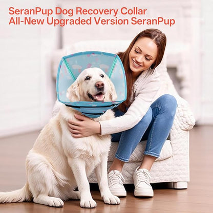 Comfortable Dog Cone - Soft Dog Cone Collar for Small Dogs,Adjustable Recovery Cone for Dogs to Stop Licking,Cute Pet Head Neck Elizabethan Cone,Cone Alternative After Surgery,S,Blue