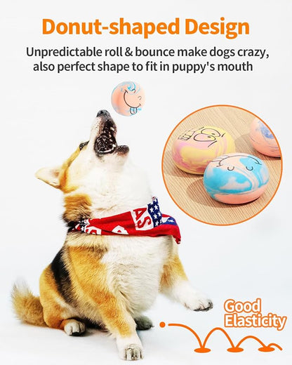 SCHITEC Squeaky Dog Toys, [6 Pack] Interactive Latex Rubber Squeak Ball Toy, Soft Fetch Play Balls for Puppy Small Dogs