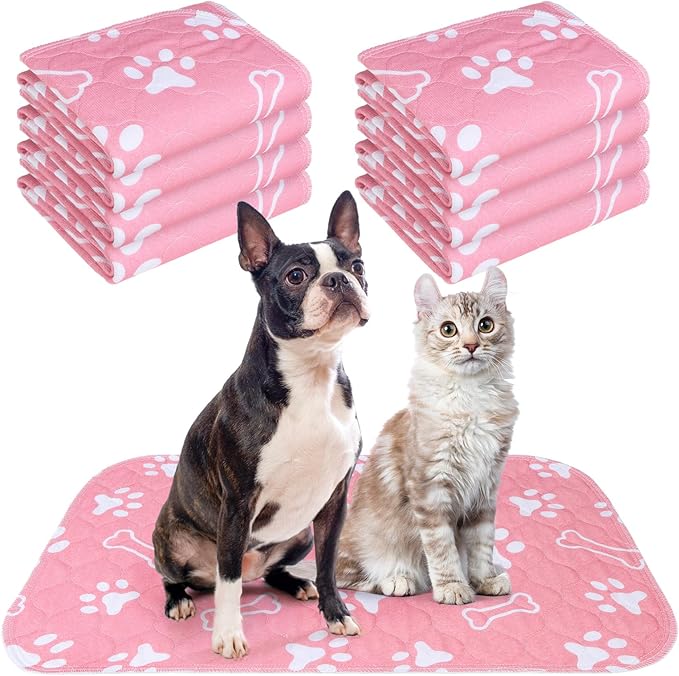 BEAUTYZOO 8 Pack Washable Pee Pads for Dogs, Reusable Puppy Pads for Potty Training, Waterproof Super Absorbent Wee Wee Pads for Dogs Non-Slip, Pet Whelping Mats Playpen Dog Crate Floors, 18'' x 24"