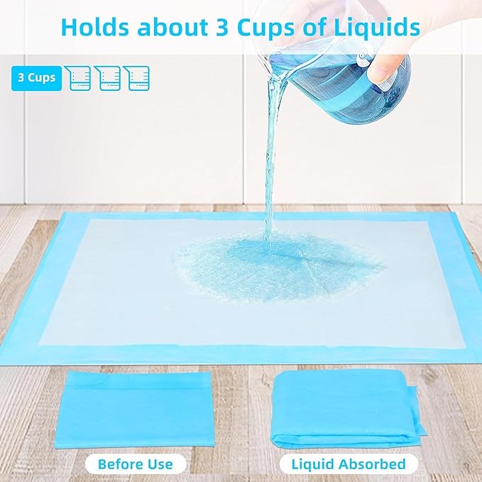Super Absorbent Waterproof Dog and Puppy Pet Training Pad, Housebreaking Pet Pad, 40-Count Extra Middle-Size, 30’’X36’’, Blue