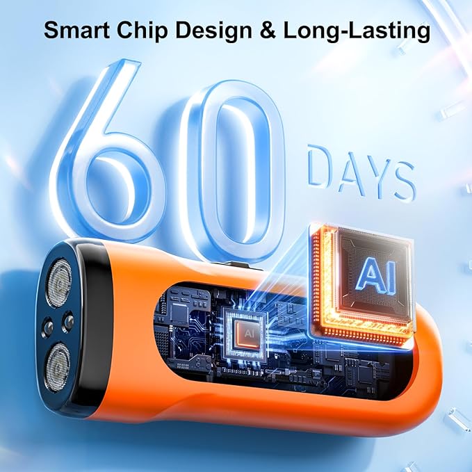 Dog Bark Deterrent Devices Anti Barking Device for Dogs Ultrasonic Bark Stopper Portable Dog Training Tool Indoor Outdoor Up to 50ft Correct Bad Behavior of Own or Neighbor's Dog (Orange)