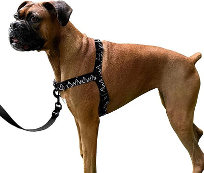 ShawnCo Dream Walk No-Pull Dog Harness- Adjustable, Comfortable, Easy to Use Pet Halter to Help Stop Pulling for Small, Medium and Large Dogs- Art Pattern Designs (Wolf Moon, L)