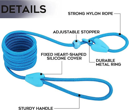 Slip Lead Dog Leash Slip Lead 6 FT Dog Training Leash 9 Colors Slip Leads for Dogs Dog Leashes for Medium Dogs No Pull Dog Leash Black