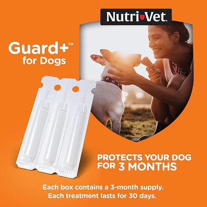 Nutri-Vet Guard+ for Dogs, Flea and Tick Prevention Spot On Drops, Topical Treatment for Dogs 5-22 lbs, Puppy Essentials, Waterproof Formula, 3 Monthly Doses, 90 Days of Protection