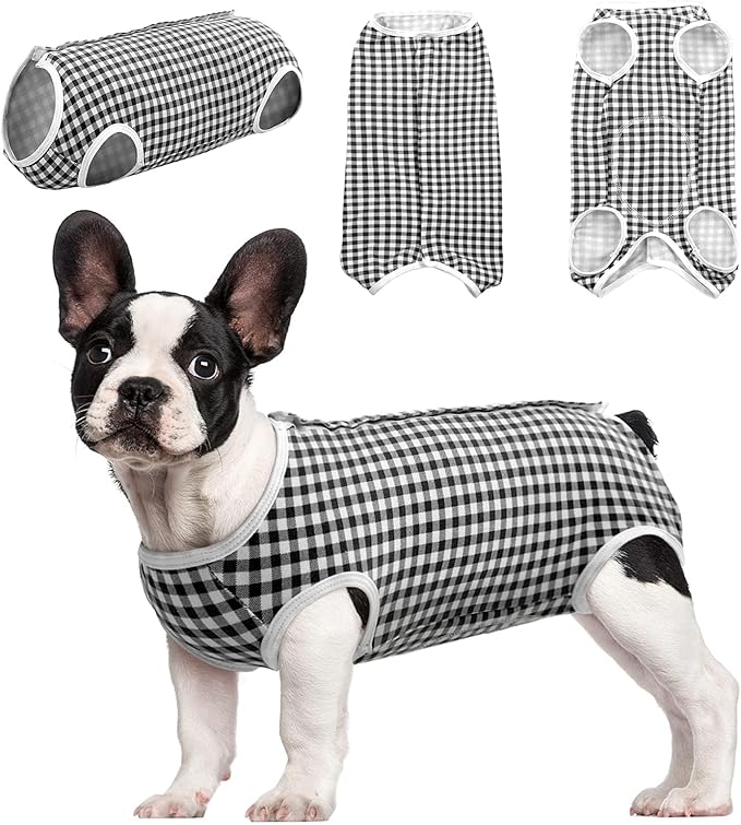 Kuoser Surgical Recovery Suit for Dogs Cats, Pet T-Shirt After Surgery Wear for Dogs, Dog Professional Recovery Suit Comfortable E Collar Alternative, Prevent Licking Onesies Pet Surgery Recovery Suit