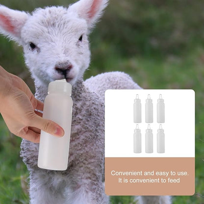POPETPOP 6 Pack 250ml Pet Bottle Feeder Milk Replacer for Lambs Calves Puppies Design