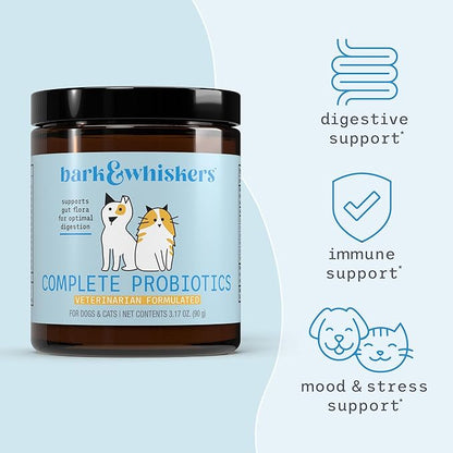 Bark & Whiskers, Complete Probiotics, for Cats and Dogs, 3.17 oz (90 g), Supports Immune Function, Digestive Support, Non GMO, Soy Free, Gluten Free