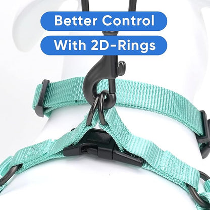 Pawtitas Solid Step-in Dog Harness – Adjustable No-Pull Vest for Puppies to Seniors, Safe & Comfortable XS Teal