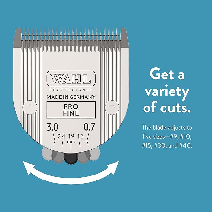Wahl Professional Animal 5-in-1 Adjustable Blade Arco, Bravura, Chromado, Creativa, Figura, and Motion Pet, Dog, and Horse Clippers - Fine (2179-301) (Pack of 2)