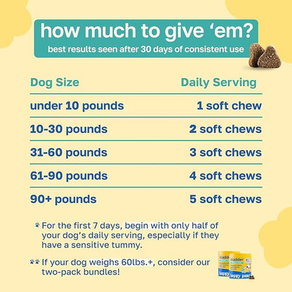 Happy Paws Bladder Supplement, Dog Urinary Tract Supplements & Kidney Support with Cranberry & Antioxidants, Soft Chews for All Breeds & Ages, Vegan Chicken Flavor, (100 Chews)