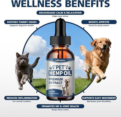 Pets Oil Help Oil for Dogs Cats, Hammer Help with Relieves Pаin, Anxiеty, Inflammation, Aggrеssive Rеlax, Suppоrt Skin Hеalth, Promotes Appеtite-Hiр & Jоint