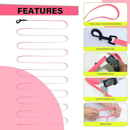 Dog Training Leash - Long Line for Recall & Obedience, Nylon Training Lead with Padded Handle, 15 ft / 20 ft / 30 ft / 50 ft / 100 ft - Long Leash for Dogs Outside, Small/Medium/Large