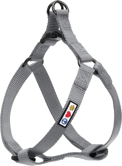 Pawtitas Solid Step-in Dog Harness – Adjustable No-Pull Vest for Puppies to Seniors, Safe & Comfortable L Grey