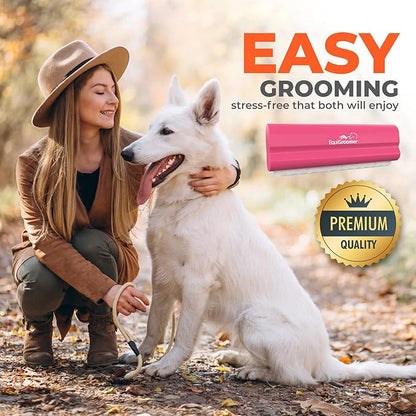 EasyGroomer Deshedding Brush for Dogs & Cats – Undercoat Grooming Tool for Short & Long Hair, Removes Loose Fur & Dirt, Reduces Shedding for Small & Large Pets, Pink
