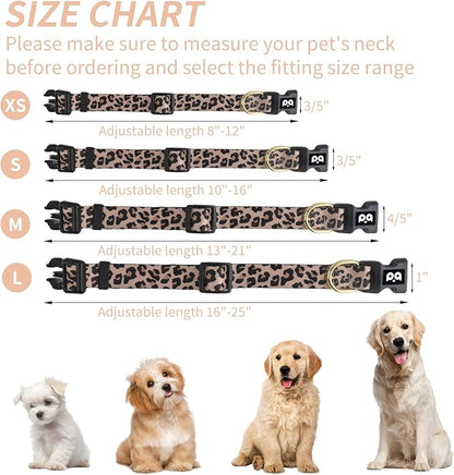 QQPETS Adjustable Soft Dog Collar: Print Flower Pink Multicolor Cute Patterns for XS Small Medium Large Pet Girl Boy Puppy Walking Running Training