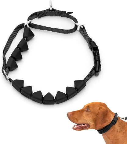 PetSafe Soft Point Training Collar - Comfortable No-Pull Adjustable Quick-Release Collar with Removable Soft Rubber Points - Pain-Free Training for Better Leash Manners - Medium - Black