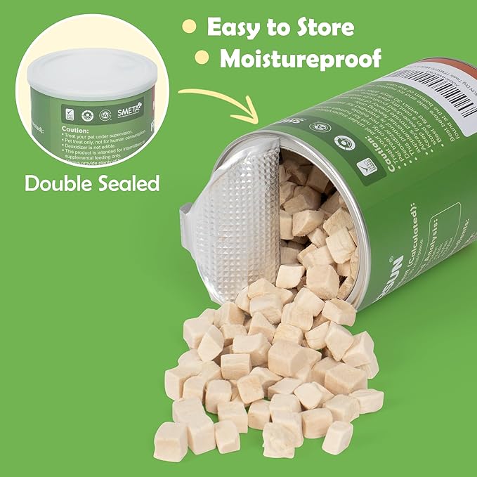MON2SUN Freeze-Dried Chicken Dog and Cat Treats, Single Ingredient Training Treats, High Protein Grain-Free Snack & Food Topper, 6 oz