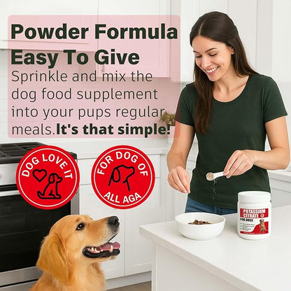 Potassium Citrate & Cranberry Supplement for Dogs & Cats - UTI Treatment & Bladder Support Powder, pH Balance, Urinary Tract & Stone Prevention