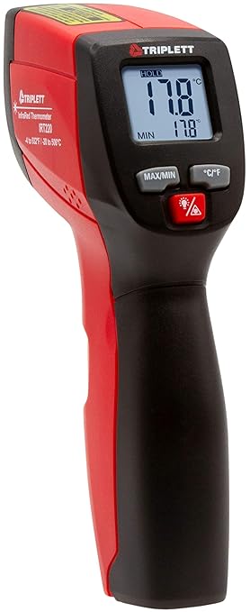 Triplett IRT220 Non-Contact 12:1 Infrared Thermometer, -4 to 932°F (-20 to 500°C)