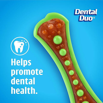 Hartz Chew 'n Clean Dental Duo Bacon Flavored Dental Dog Chew Toy and Treat - Extra Small
