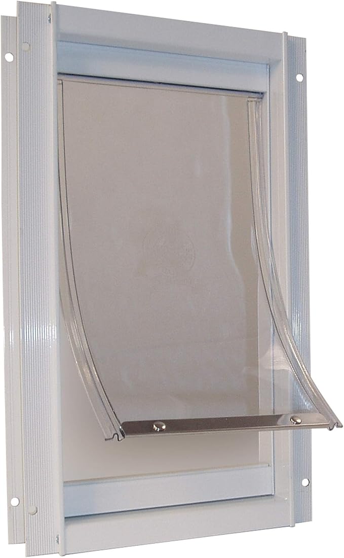 Ideal Pet Products Deluxe Aluminum Pet Door with Telescoping Frame, Extra Large, 10.5" x 15" Flap Size, White
