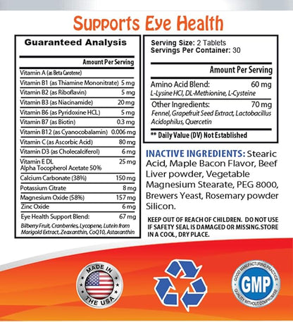 Dog Eye Health - Dog Eye Health - Advanced Formula - Benefits Vision - Immune Support - Dog Vitamin e - 3 Bottles (180 Treats)