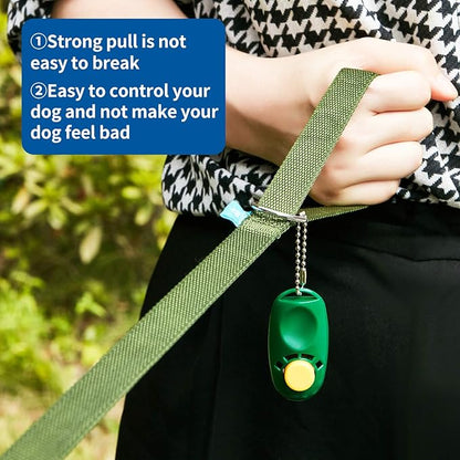 BAAPET 15/20/30/50/100 ft Long Dog Training Leash with Clickers for Small, Medium and Large Dogs or Cats (100 Feet, DarkGreen)
