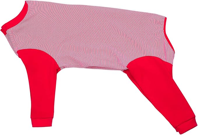 Yeapeeto Dog Onesie Surgery Recovery Suit for Large Medium Bodysuit Dogs Pajamas PJS Full Body for Shedding, Prevent Licking, Wound Protection, Cone Alternative (3XL, Red)
