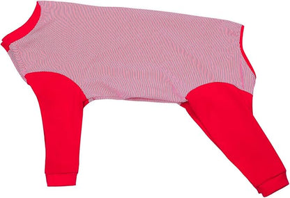Yeapeeto Dog Onesie Surgery Recovery Suit for Large Medium Bodysuit Dogs Pajamas PJS Full Body for Shedding, Prevent Licking, Wound Protection, Cone Alternative (2XL, Red)