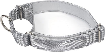 SGODA Martingale Dog Collar, Reflective Nylon Padded Dog Training Collars for Medium Dogs, Grey M