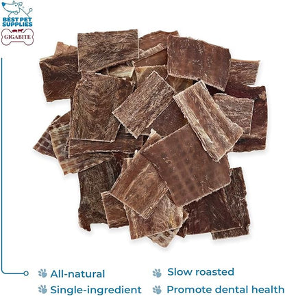 GigaBite Beef Esophagus Dog Treats - Natural Gullet Sticks for Dogs, High Protein Single Ingredient Dog Chews, Rawhide Free Dental Dog Treats for All Dog Breeds - Strips Taffy, 1 Pound