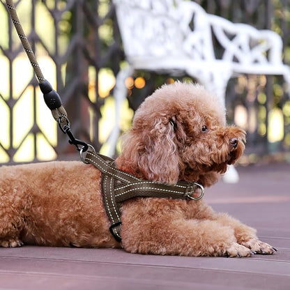 Plutus Pet No Pull Dog Harness with Breathable Mesh Padded, Adjustable Reflective Escape Proof Dog Harness, Quick Fit Dog Vest Harness for Small Medium Large Dogs(XL, Chocolate)