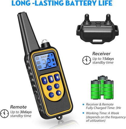 iMounTEK Shock Collar for Dogs, Bark Collar with Remote, Dog Training Collar w/3 Modes, Up to 2600Ft Remote Range, 0~99 Shock Levels, 3 Channels, for Small Medium Large Dog (Collar with Remote)