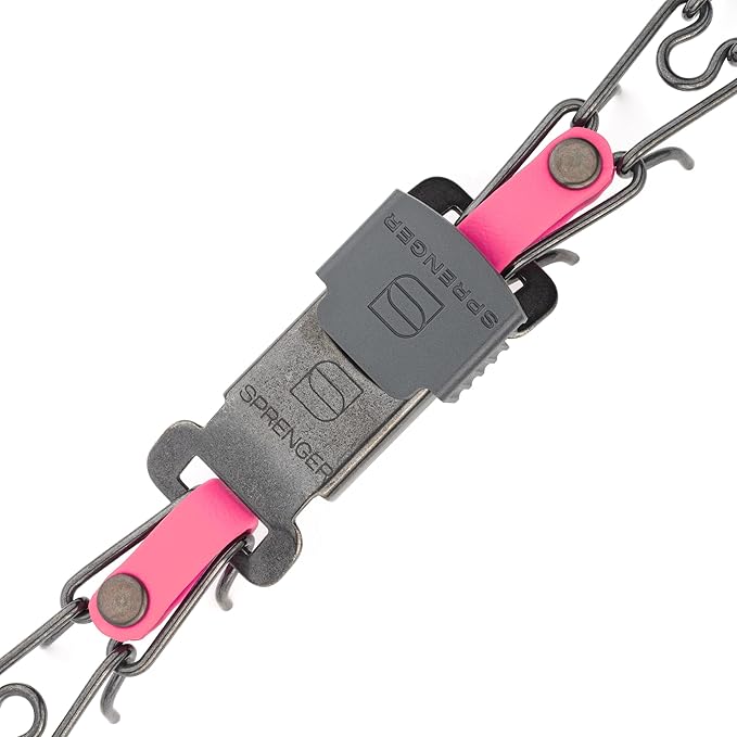 Herm Sprenger Black Stainless Steel Dog Collar with Quick Release ClicLock Buckle O-Ring Biothane Insert Training Collar Made in Germany (Passionfruit Pink, 16in x 2.25mm(Neck Size up to 13-14in))