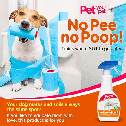 Dog Potty Training Spray No Pee No Poop, 16 Fl Oz, Non Toxic Spray for Dogs Only, Natural Pee Deterrent, Prevents Urine Marking and Pooping, Indoor Outdoor House Training Aid