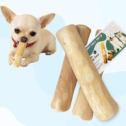 Set of 3 Coffee Wood Dog Chew Stick Toy, Natural and Real Wooden Bone Sticks for Pets, Safe Dental Cleaning Chews, Dog Health, Teeth Cleaning and Relieve Stress (Small Dogs)