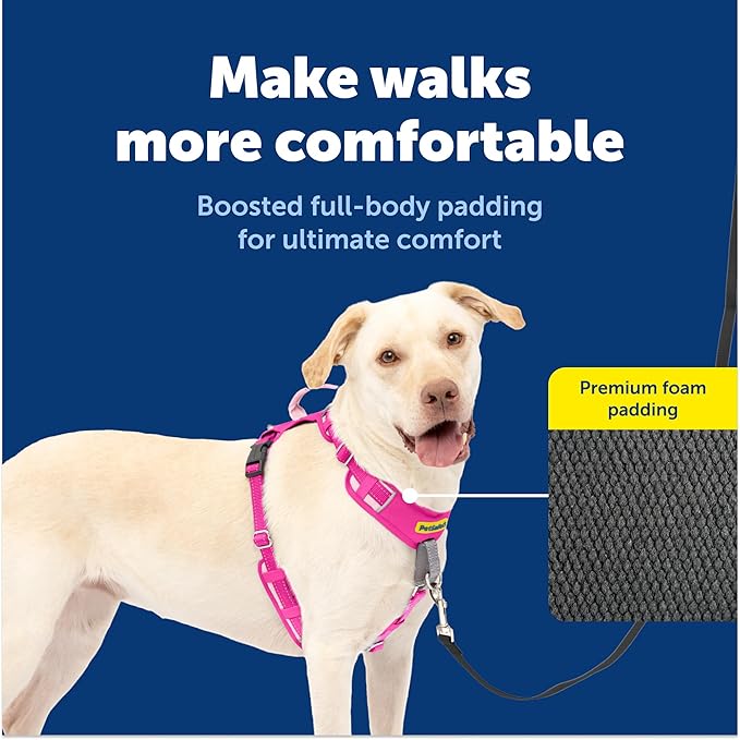 PetSafe Easy Walk Comfort No-Pull Dog Harness - Better Walk Training Harness - Full Body Padded Design - Durable Fabric - 5 Point Adjustable Fit - Everyday Leash Training - Pink - Large