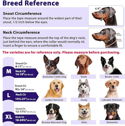 BARKLESS Soft Dog Head Collar, Patented Padded No Pull Head Halter, Training Nose Leash with Safety Link for Medium Large Dogs, Adjustable Muzzle Leash, Easy Control for Walking (L, Purple)