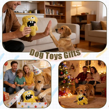 Squeaky Dog Toy, Plush Stuffed Dog Toy Keep Them Busy Tug of War Dog Chew Toy for Small Medium Large Dogs (Yellow)
