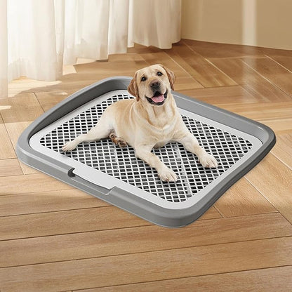 Dog Toilet Puppy Pad Holder Supplies Non Slip with Column Dog Pee Holder Training Pad for Bunny Home Dorm Room, Gray