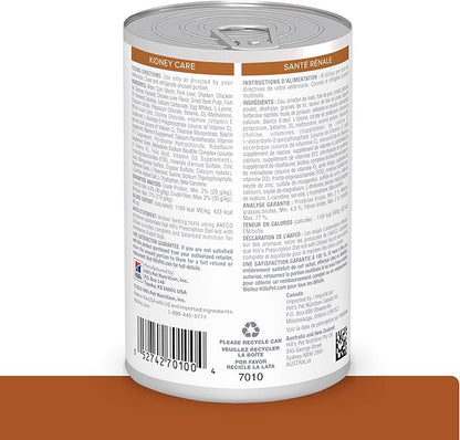Hill's Prescription Diet k/d Kidney Care Wet Dog Food, Chicken, 13 oz. Cans, 12-Pack