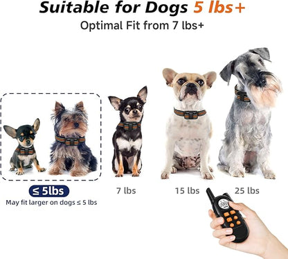 Tiniest Dog Shock Collar, Lightest Dog Training Collar with Remote for Small Dogs 5-30lbs & Medium Large Dogs/Puppies, Waterproof, Rechargeable, 1300ft Range (Orange&Ultra Tiny)