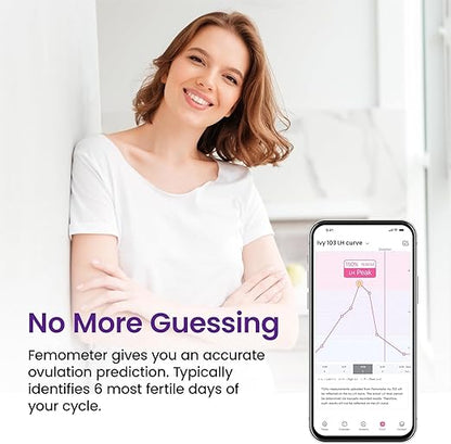 Femometer IVY103 Digital Ovulation Tests Predictor Kit, Auto Sync with Femometer APP, Provides More Accurate Ovulation Prediction and Advice, Easy to Use, 10 LH Tests