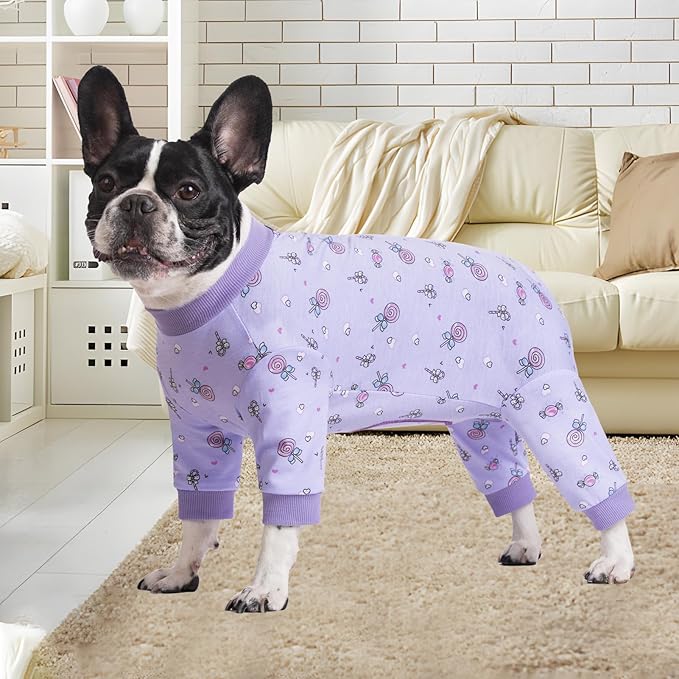 Surgery Recovery Suit for Small Dogs, Onesie for Surgery Female Dogs, Small Dogs Pajamas Long Sleeve, Abdominal Wound Bandages Surgical Suit, Dog Cat Recovery Suit for Shedding Skin Disease