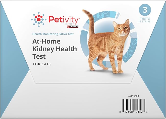 Petivity At-Home Kidney Health Test Kit for Cats — Quick Saliva Urea Test (2-Minute Home Check), Powered by Purina — Help Detect Early Kidney Changes - (Pack of 3)