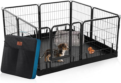 PJYuCien Dog Playpen Plus Storage Bag, 24" H 8 Panels Puppy Pen with Square Bottom, Heavy Duty Dog Fence for Puppies/Small Dogs