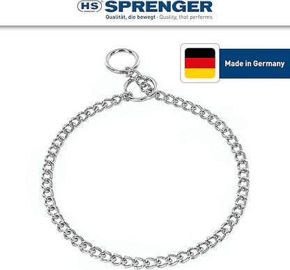 Herm Sprenger - Chrome Plated Steel Dog Training Collar - Narrow Round Links Slip Dog Chain - for Small Medium Large Dogs - Professional Training Collar - Made in Germany (16 inches (40 cm))