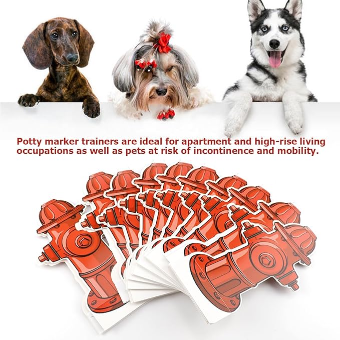DOEROD 10Pcs Dog Pee Pad Trainer, Fire Hydrant Shaped Pet Diaper Pad for Dog Puppy Training Supplies, 7.4 x 3.9in