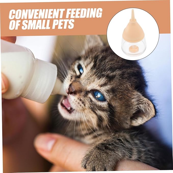 PET Nursing Bottle Kit Silicone Feeding Squeeze Milk Bottle for Kittens Puppies and Small Animals 100% Food-Grade Material Easy to Clean for Newborns