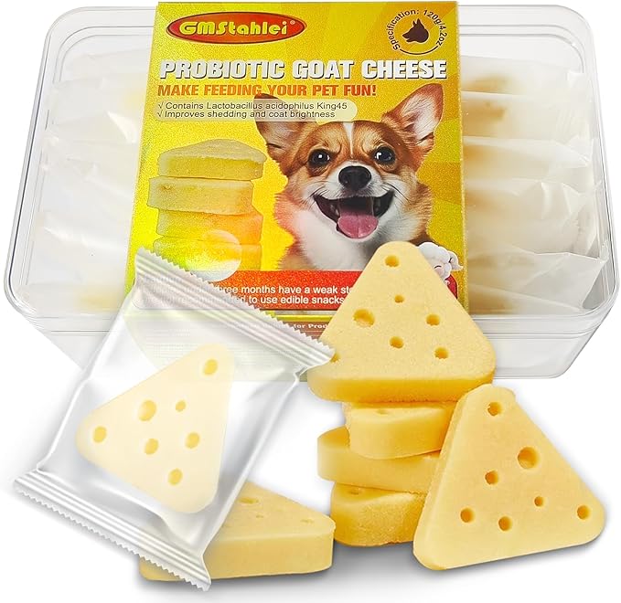 Yak Cheese Dog Chews with Probiotic - 15 Count Natural Cheese Training Rewards for Small, Medium & Large Dogs,High Protein Digestive Health & Skin Coat Support（4.2 oz / 120g）